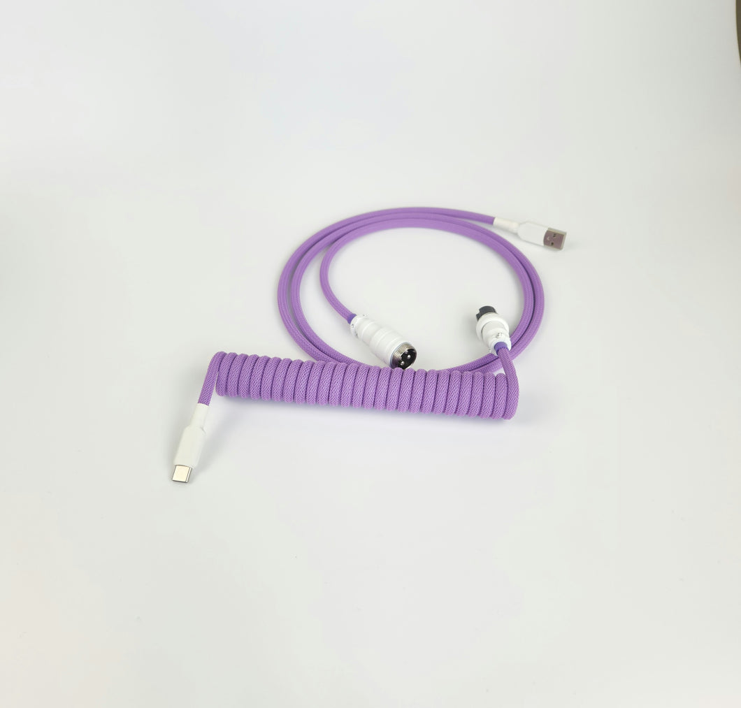 Bright Purple Cable - Coiled - White Aviator