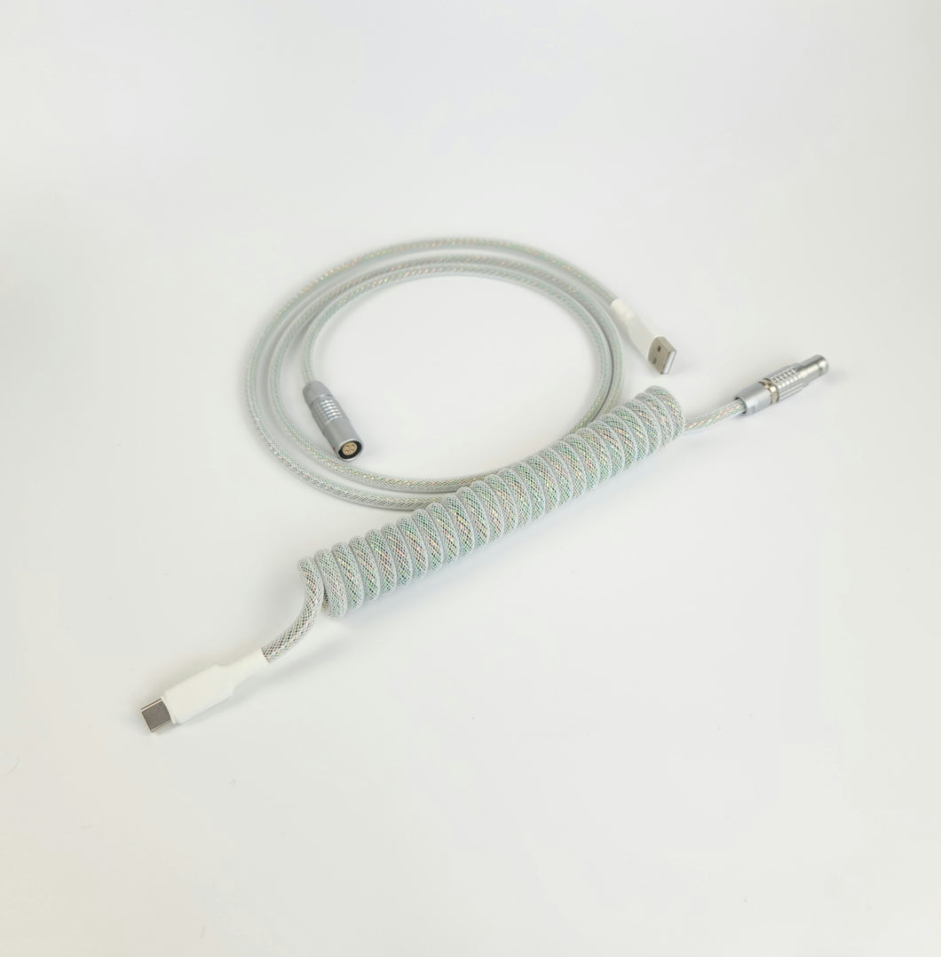 Galaxy White Cable - Coiled - Silver Lemo