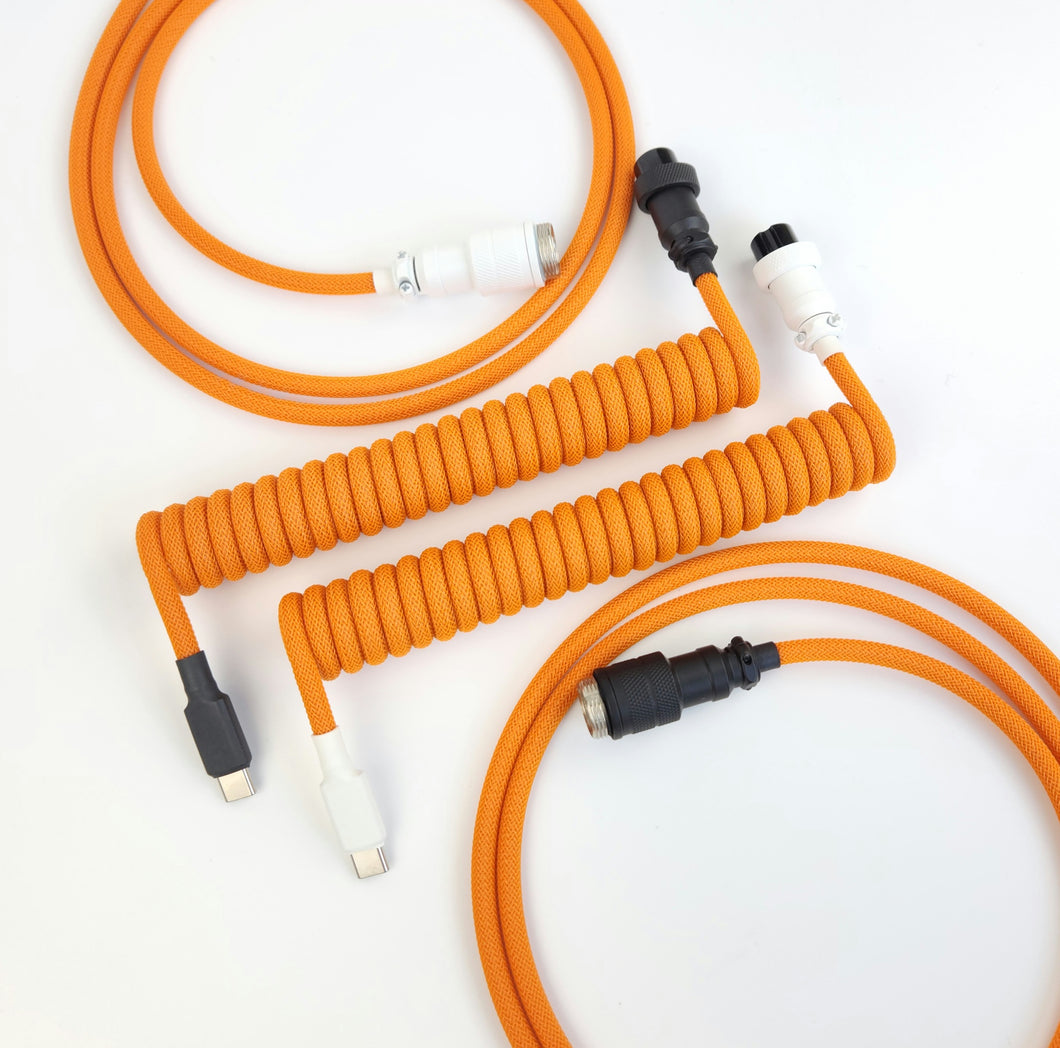 Orange Cable - Coiled - White Aviator