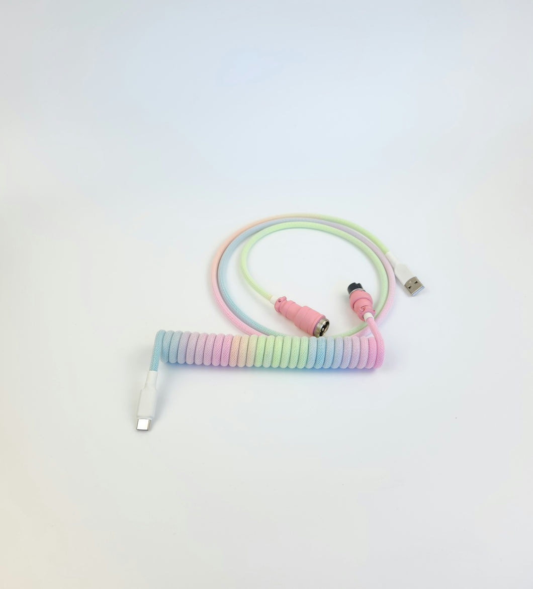 Pastel Rainbow Cable - Coiled - Pink Aviator