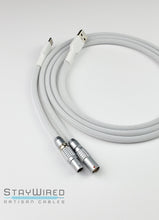 Load image into Gallery viewer, Sleek White // straight cable // Premium silver push/pull (Customize)
