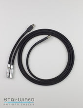 Load image into Gallery viewer, Sleek Black // straight cable // Silver Premium Push/pull (customize)

