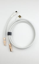 Load image into Gallery viewer, Sleek White // straight cable // Rose Gold Premium push/pull
