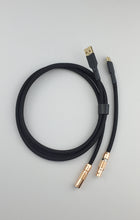 Load image into Gallery viewer, Sleek Black // straight cable // Rose Gold Premium push/pull
