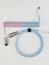 Load image into Gallery viewer, Pastel Blue+Pink split // 6&quot; coil // Silver Aviator
