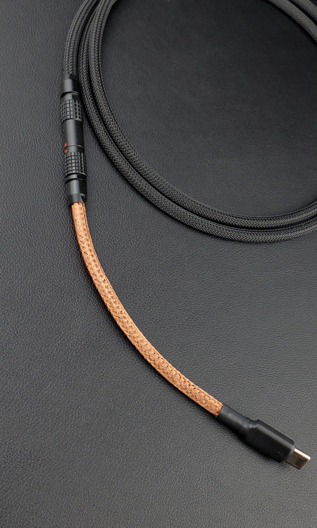Copper Sleeved // straight cable // Black premium push/pull